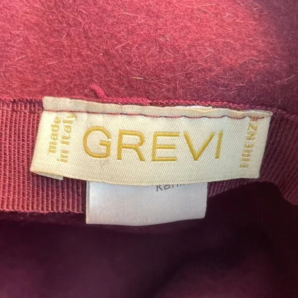 Vintage 40s Era Style Grevi Firenzi Women's Burgundy Red Rabbit Felt Cloche Hat - Picture 6 of 8